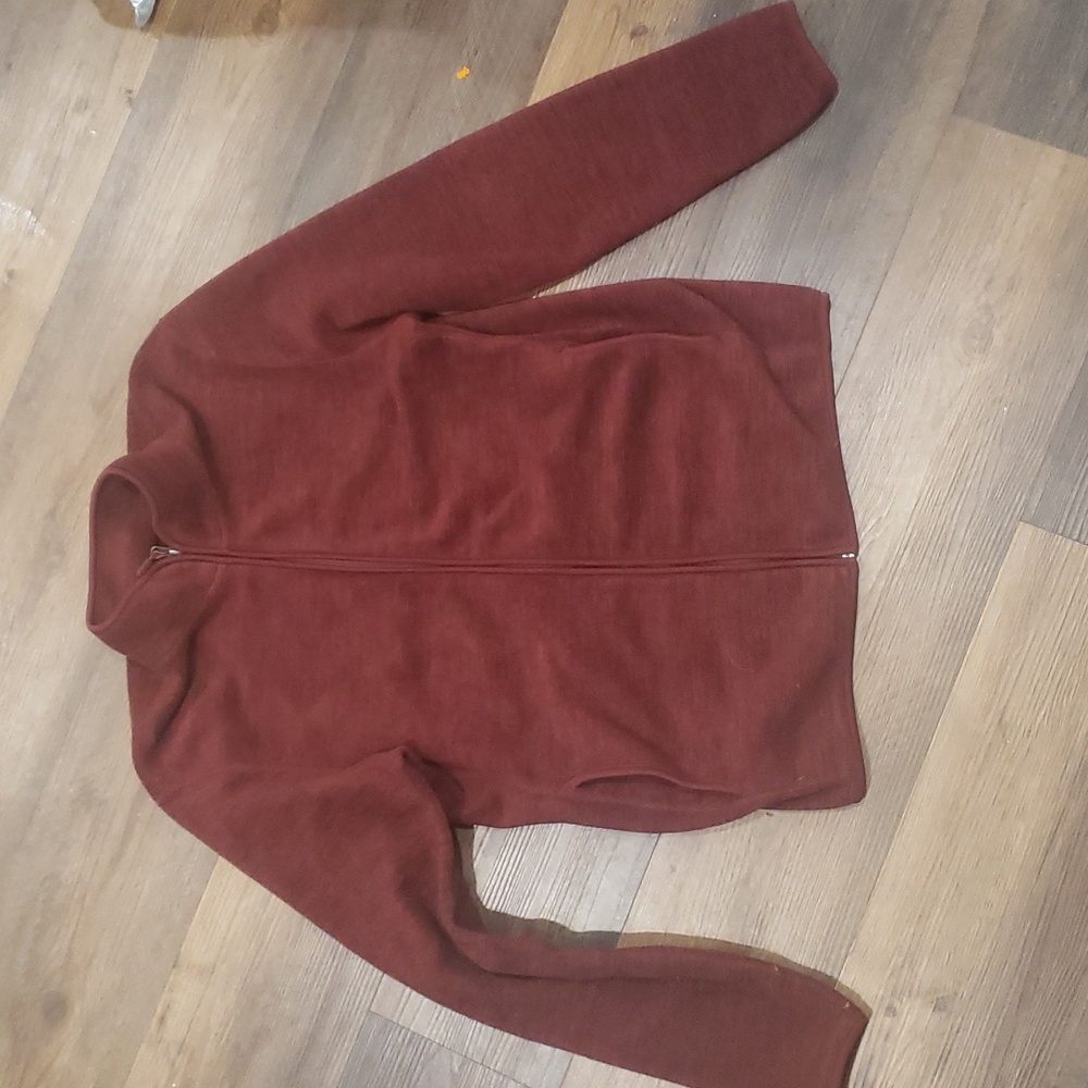 Uniqlo Burgundy Red Zip Up Fleece Medium
